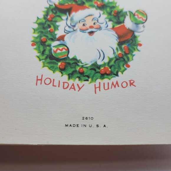 Vintage Holiday Humor Christmas Card With Glitter Accents - Picture 5 of 6